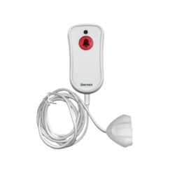 IBERNEX NX0881/MG Pulsador de Cama Blanco Antibacteriano / Boton Rojo de Alarma 20mm / Conector Magnetico / Proteccion IP67 / Cable 2m Resistente al Fuego / Libre de Halogenos / Braille SOS