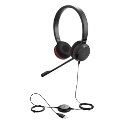 JABRA EVOLVE-30-DUO-UC Jabra Evolve 30 Duo con conexion USB / 3.5mm microfono con cancelacion de ruido y controlador en el cable con botones e indicadores LED (5399-829-309)