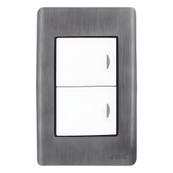 JWJ JTL-E7505 Apagador Doble de 10 A/ 127 V CA ~ 60 Hz / Placa de Acero.