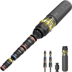 KLEIN TOOLS 32914HD Desarmador de Impacto / 14 en 1 / Magneto de Tierras Raras / Almacenamiento Dual / Asistencia de Torque / Adaptador 7/8".