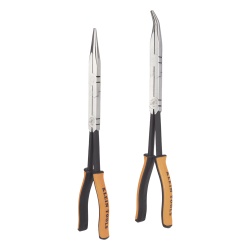 KLEIN TOOLS 71402 Juego de 2 Pinzas de Punta Doblada y Punta de Aguja de Gran Alcance 33 cm