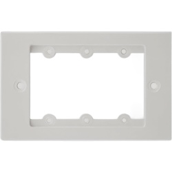 KRAMER FRAME-1G/US(W) Frame para Wall Plate / 1 Gang / Metal / Montaje al Ras / 3 Inserciones USA / Blanco