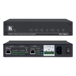 KRAMER PA-120NET Amplificador de Potencia | 120W | Dante | DSP Integrado | Hi-Z 70V-100V | Lo-Z 4?-8? | RS-232 | Control IP