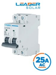 LEADER LLA7-2P-63 25A AC - Interruptor Automático corriente alterna 2 Polos 25 Amp/Tensión Nominal 220 - 415 VAC/50 - 60 Hz / Estándar IEC / Protección con sistema de disparo termomagnético / Montaje riel Din / Protección IP20 / -5 °C A +40°C