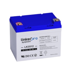 LINKEDPRO BY EPCOM LK3512 Bateria de respaldo 12 V | 35 Ah | AGM | Especial para Seguridad Electronica | UPS | Vida util 5 anos | Terminales T1