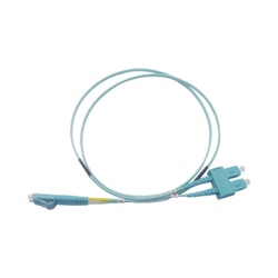 LINKEDPRO BY EPCOM LP-FOM3-LCSC-R03 Jumper de Fibra Optica Multimodo OM3 50/125 LC-SC OFNR (Riser) 2.0 mm Duplex Aqua 3 metros (9.84 pies)