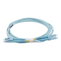LINKEDPRO BY EPCOM LP-FOM4-LCLC-R02 Jumper de Fibra Optica Multimodo OM4 50/125 LC-LC OFNR (Riser) 2.0 mm Duplex Aqua 2 Metros (6.56 Pies)