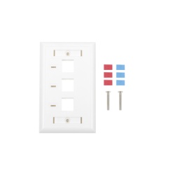 LINKEDPRO BY EPCOM LP-FP-23 Placa de Pared de 3 Puertos Keystone con Espacio para Etiqueta - Color Blanco
