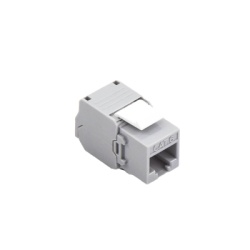 LINKEDPRO BY EPCOM LP-KJ-610-TTGY Modulo Jack Keystone Cat6 (Toolless) con Terminacion en Angulo 180 Grados Color Gris Compatible con Faceplate y Patchpanel Linkedpro
