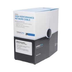 LINKEDPRO BY EPCOM PRO-CAT-6-PLUS-V2 Bobina de Cable de 305 Metros (1000 Pies) Cat6+ CM Calibre 23 Alto Rendimiento ETL UL Color Azul Super Flexible para Aplicaciones de Video Vigilancia Video HD y Re