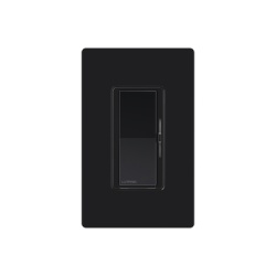 LUTRON CASETA WIRELESS DVRF6LBL Atenuador de pared inteligente Diva con control deslizante 120 V sin cable neutro 150 W LED y CFL o 600 W incandescente y halogeno sistema Caseta Wireless color negro