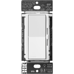 LUTRON CASETA WIRELESS DVRF6LWH Atenuador de pared inteligente Diva con control deslizante 120 V sin cable neutro 150 W LED y CFL o 600 W incandescente y halogeno sistema Caseta Wireless color blanco