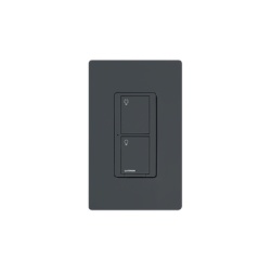 LUTRON CASETA WIRELESS PD5SDVBL Interruptor de pared inalambrico on/off de 2 botones 5 A para LED/CFL voltaje dual 120/277 V sin cable neutro compatible con control Pico y sensores Radio Powr Savr