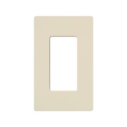 LUTRON ELECTRONICS CW1-LA Placa de pared de 1 gang sin tornillos visibles acabado brillante en color almendra claro (Light Almond) linea Claro para atenuadores interruptores y controles Lutron