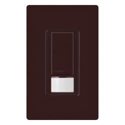 LUTRON ELECTRONICS MSOPS2BR Apagador Maestro con sensor de ocupacion y vacancia PIR integrado un solo polo 2 A a 120 V neutro opcional color cafe