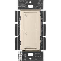 LUTRON ELECTRONICS PD6ANSLA Interruptor inteligente on/off Caseta Wireless 6A/120V requiere neutro control remoto y por voz almendra claro