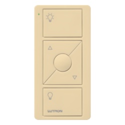 LUTRON ELECTRONICS PJ23BRLGIVL01 Control Pico inalambrico de 3 botones con subir/bajar intensidad color marfil para Caseta RA2 Select RadioRA2 y Vive