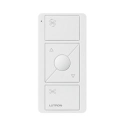 LUTRON ELECTRONICS PJ23BRLGWHF01 Control Pico inalambrico para ventilador de techo 3 botones con subir/bajar y boton de velocidad preestablecida bateria de 10 anos compatible con Caseta Wireless