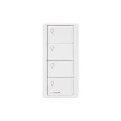 LUTRON ELECTRONICS PJ24BWHL31P Control Pico inalambrico de 4 botones para activar 3 escenas y apagado con bateria CR2032 de 10 anos compatible con Caseta Wireless RadioRA 2 RA2 Select RadioRA 3 y Home