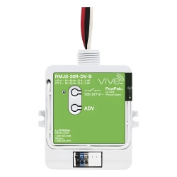 LUTRON ELECTRONICS RMJS20RDVB Modulo de relevador inalambrico PowPak de 20 A para control de contactos 120/277 V con Softswitch compatible con controles Pico y sensores Radio Powr Savr del sistema Viv
