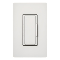 LUTRON ELECTRONICS RRDPROSW Atenuador de pared PRO LED+ con fase seleccionable y neutro opcional 250 W LED/CFL o 500 W incandescente/halogeno/ELV 120 V para RadioRA 2 y RA2 Select acabado Satin Snow
