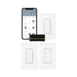 LUTRON ELECTRONICS RRSELKITPROS Kit de inicio RA2 Select con repetidor principal 2 atenuadores de pared control Pico con adaptador de pared y 3 placas de pared para control inteligente de iluminacion