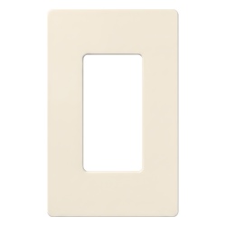 LUTRON ELECTRONICS SC-1-BI Placa de pared sin tornillos de 1 espacio acabado satinado color Biscuit para atenuadores y apagadores con abertura tipo designer de Lutron