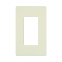 LUTRON ELECTRONICS SC-1-BI Placa de pared sin tornillos de 1 espacio acabado satinado color Biscuit para atenuadores y apagadores con abertura tipo designer de Lutron
