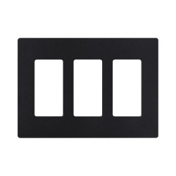 LUTRON ELECTRONICS SC-3-MN Placa de pared Satin Colors de 3 espacios sin tornillos visibles acabado satinado color Midnight para atenuadores apagadores y accesorios Lutron de apertura Designer