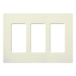 LUTRON ELECTRONICS SC3BI Tapa de pared 3 espacios linea Satin Colors diseno screwless sin tornillos visibles color Biscuit