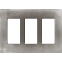 LUTRON ELECTRONICS SC3TF Placa de Pared / 3 Espacios / Diseño Moderno / Material Resistente / Instalación en Paredes Estándar