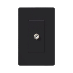 LUTRON ELECTRONICS SCCJMN Salida de pared para cable coaxial con conector tipo F de 75 ohms un puerto apertura tipo designer linea Satin Colors color Midnight