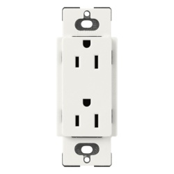 LUTRON ELECTRONICS SCR15RW Receptaculo duplex Claro 15 A 125 V apertura tipo decorador acabado satin Architectural White