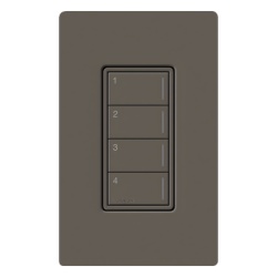 LUTRON RADIORA 3 RRSTHN4BTF (RadioRa3) Botonera Sunnata Negro 3 escenas y 2 botones subir/bajar para Radio RA3 programe escenas diferentes en cada boton.