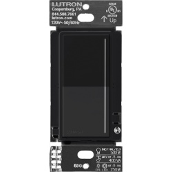 LUTRON RADIORA 3 RRSTRDMN Atenuador auxiliar Sunnata de pared para control de 3 vias o escalera 120 V companero cableado del atenuador principal del sistema RadioRA 3 color negro mate (Midnight)