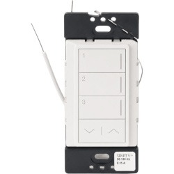 LUTRON RADIORA 3 RRSTW3RLWH Teclado de escenas Sunnata de 3 botones con funciones de subir y bajar comunicacion inalambrica Clear Connect 120-277 V blanco brillante para sistema RadioRA 3