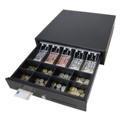 MAKEN MK410 Cajon para Efectivo / Serie MK / Push Open / Insertos Ajustables Billetes y Monedas / Cubierta de Acero / Operacion Manual