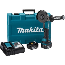MAKITA DGA458-RTE Miniesmeril de 4-1/2" 8500 RPM 18V incluye 2 Batarias de 5 A Cargador Rapido y Maletin