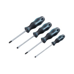 MAKITA E105SY Juego de 4 Desarmadores 2 de Punta Phillips y 2 de Punta Plana