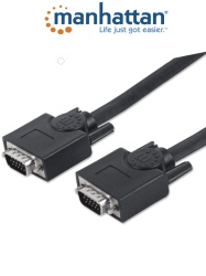MANHATTAN MAN1760057 MANHATTAN 311731 - Cable de 1.8 Metros Para Monitor SVGA/ HD 15 Macho a HD 15 Macho/ Color Negro/