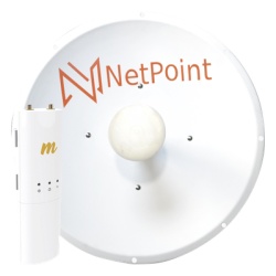 MIMOSA NETWORKS C5CNP1KIT Kit de radio C5C con antena NP1-GEN2 de 30 dBi Frecuencia (4.9-6.2 GHz) incluye jumper PoE y cable de alimentacion ideal para distancias de hasta 30km