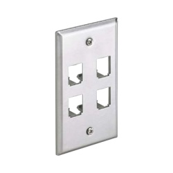 PANDUIT CFP4SY Placa de Pared Vertical de Acero Inoxidable Salida Para 4 Puertos Mini-Com