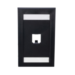 PANDUIT CFPE1BLY Placa de Pared Vertical Ejecutiva Salida de 1 Puerto Mini-Com Con Espacios Para Etiquetas Color Negro