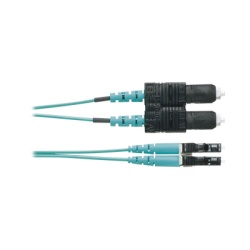 PANDUIT FX2ERLNSNSNM001 Jumper de Fibra Optica Multimodo 50/125 OM3 LC-SC Duplex OFNR (Riser) Color Aqua 1 Metro (3.28 Pies)