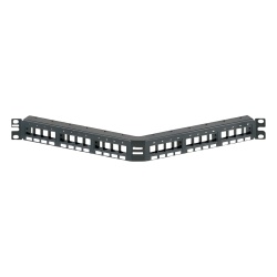 PANDUIT NKPPA24FMY Panel de Parcheo Modular Keystone (Sin Conectores) Angulado de 24 Puertos 1UR