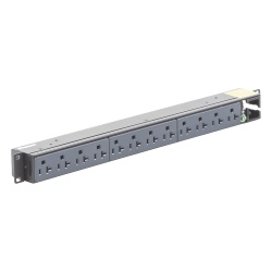 PANDUIT P12B01M PDU Basico para Distribucion de Energia Enchufe de Entrada NEMA 5-15P Con 12 Contactos NEMA 5-20R Instalacion Horizontal de 19in 1UR 15 Amp 120 Vca