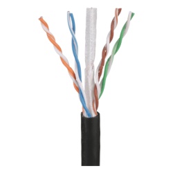 PANDUIT PUO6C2204BL-CEG Bobina de Cable UTP de 4 Pares OSP (Planta Externa) Cat6 de Rango Extendido 22 AWG Color Negro 305 Metros (1000 Pies).