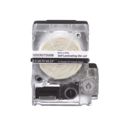 PANDUIT S050X125VAM Casete de 200 Etiquetas Autolaminadas de 12.7 x 31.8 mm (0.5 x 1.25 pulgadas) para Cables de 3.1 a 7 mm (0.12 a 0.28 pulgadas) de Diametro Area de Impresion Color Blanco