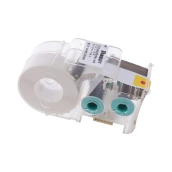 PANDUIT T024X000YKC-BK Casete de Etiquetas de Poliester de Cinta Continua Color Negro sobre Transparente Uso Interior/Exterior 6.1 mm de Ancho x 7.6 metros de Largo