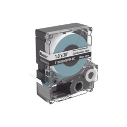PANDUIT T100X000BPM-BK Casete de Etiquetas de Poliester de Cinta Continua Color Negro Sobre Blanco Uso Interior/Exterior 24 mm (0.94 Pulgadas) de Ancho x 9.1 Metros (29.86 Pies) de Largo